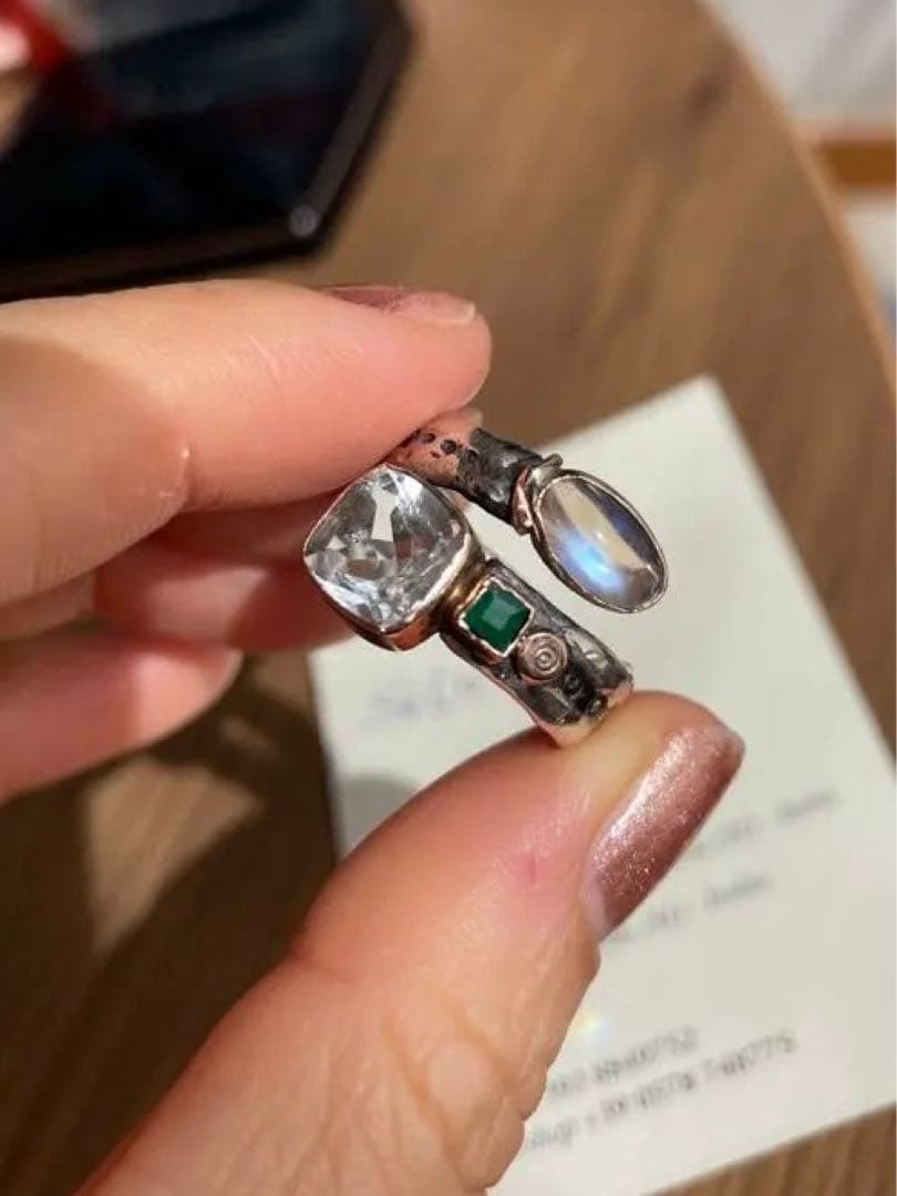 天然石　指輪　リング　イタリア製　1点物