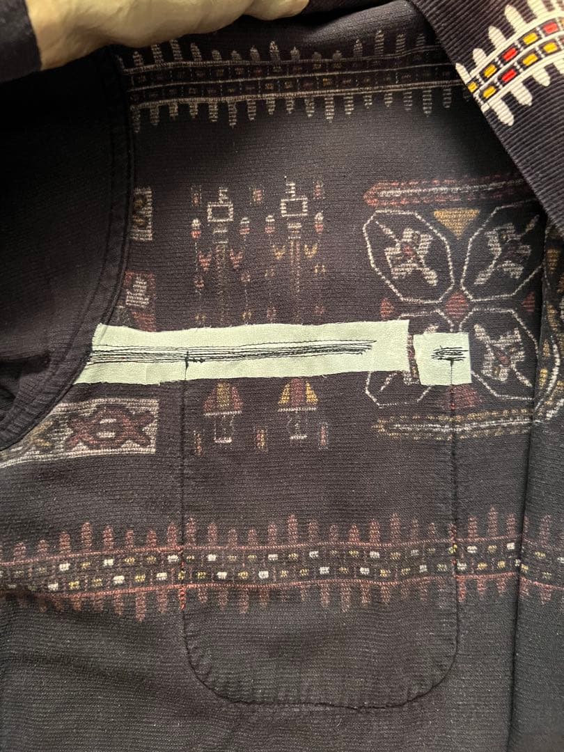 1950年代 50s プリントコーデュロイ シャツ　フェード