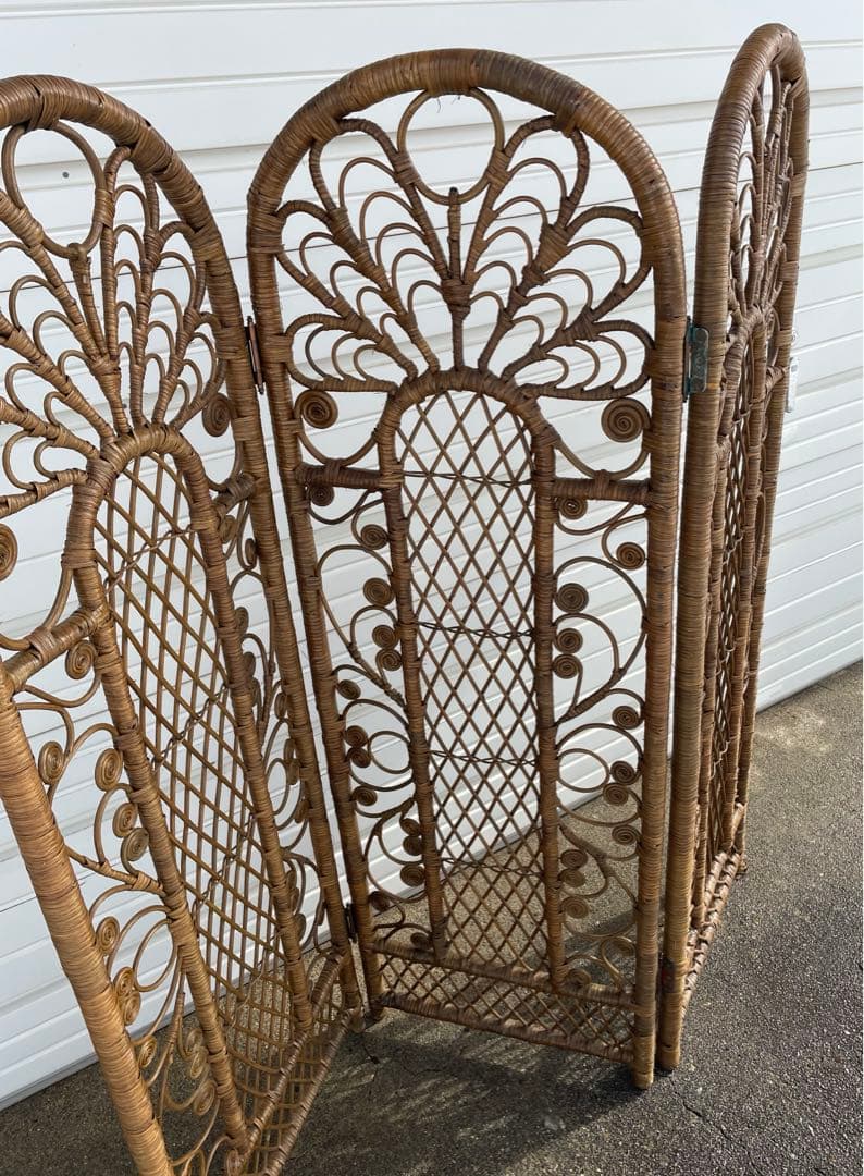 ビンテージ/ラタン/籐/籐家具/衝立/パーテーション/⑦