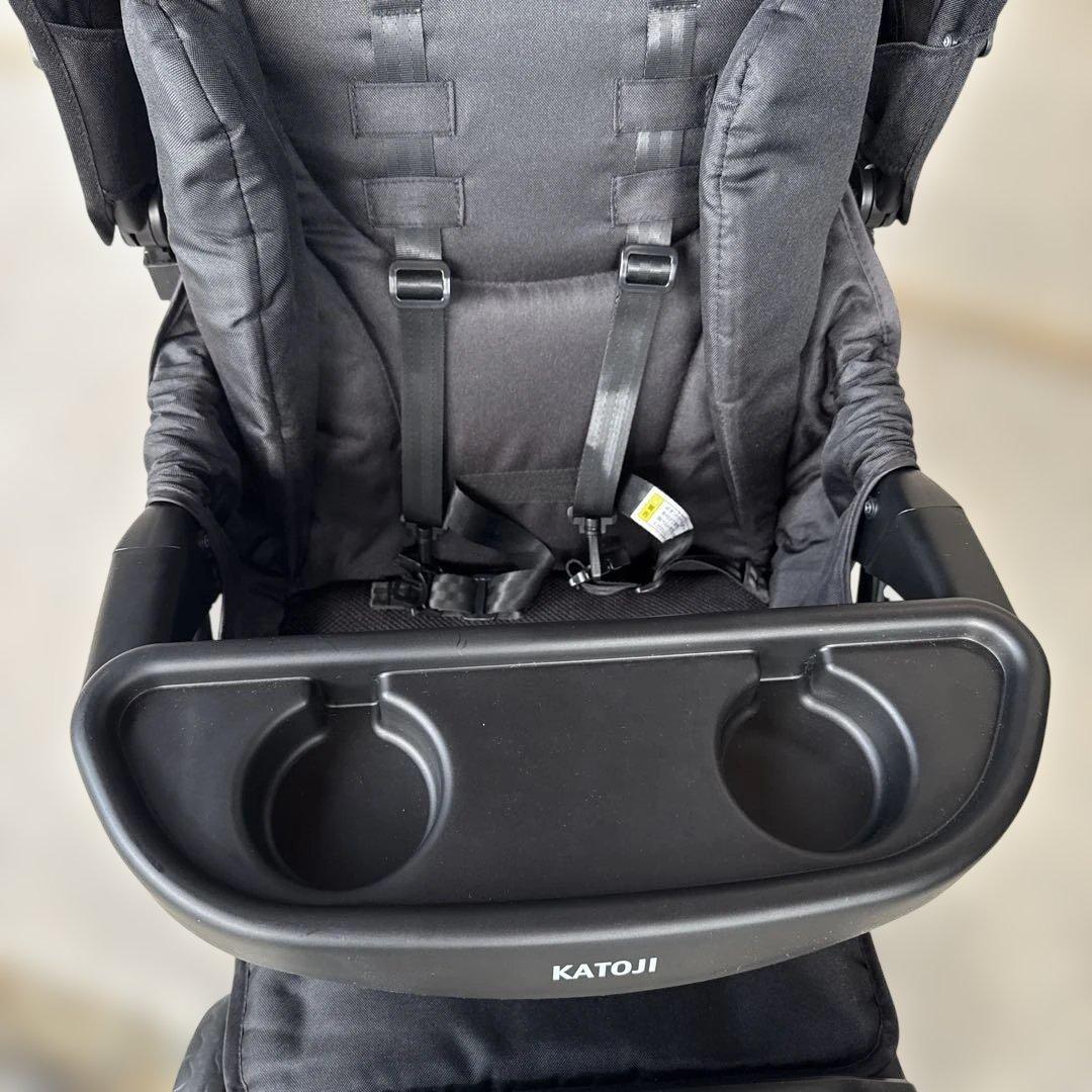 カトージ　ベビーカー 二人でゴー リアシート・レインカバー付 ブラック