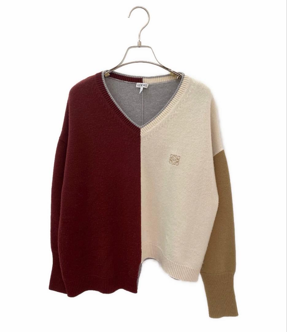 LOEWE アナグラム アシンメトリック ウール セーター Vネック