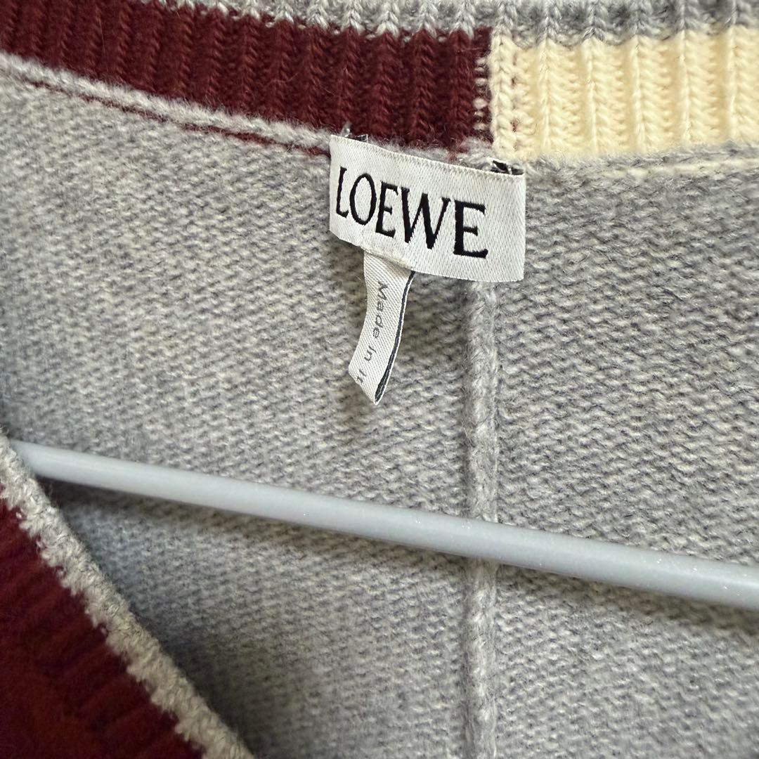 LOEWE アナグラム アシンメトリック ウール セーター Vネック
