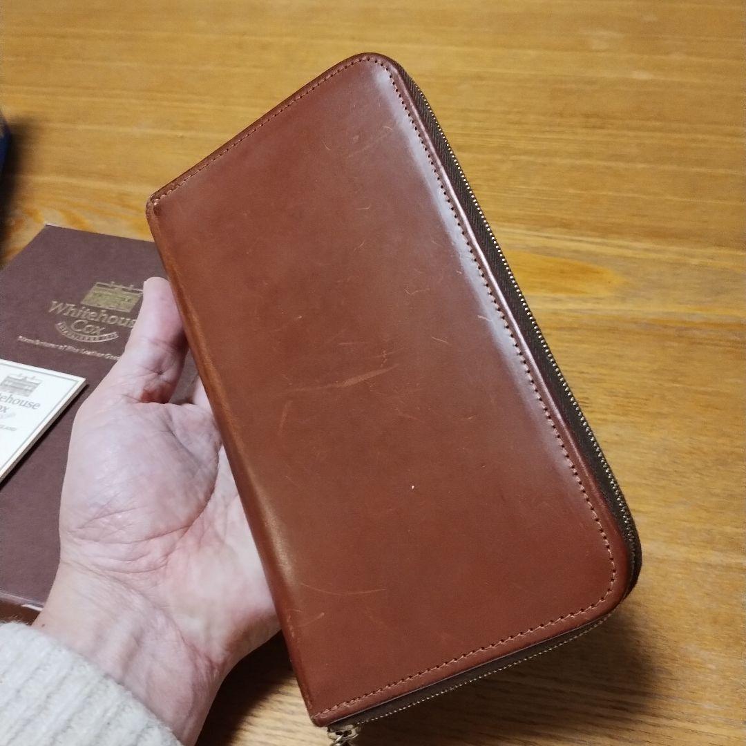 【交渉歓迎】Whitehouse Cox ラウンドジップ長財布 ブライドルレザー