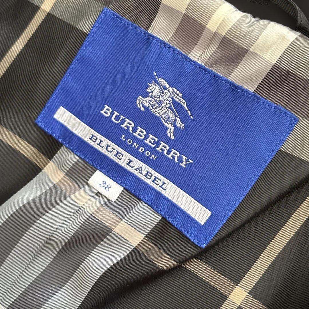 美品✨バーバリーブルーレーベル コート アンゴラ混　ノバチェック 38 黒