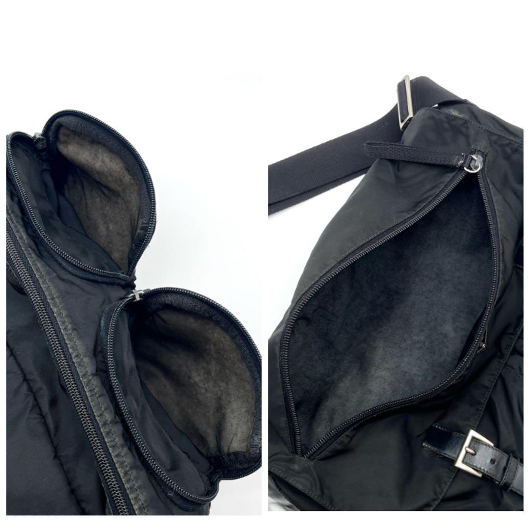 PRADA プラダ メッセンジャーバッグ ショルダーバック ナイロン三角ロゴ 黒