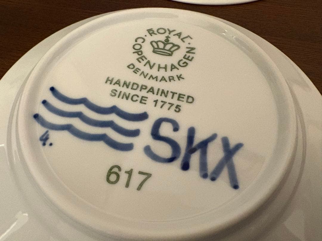 【美品】ロイヤルコペンハーゲン ブルーフルーテッドメガ17cm 柄違い6枚セット