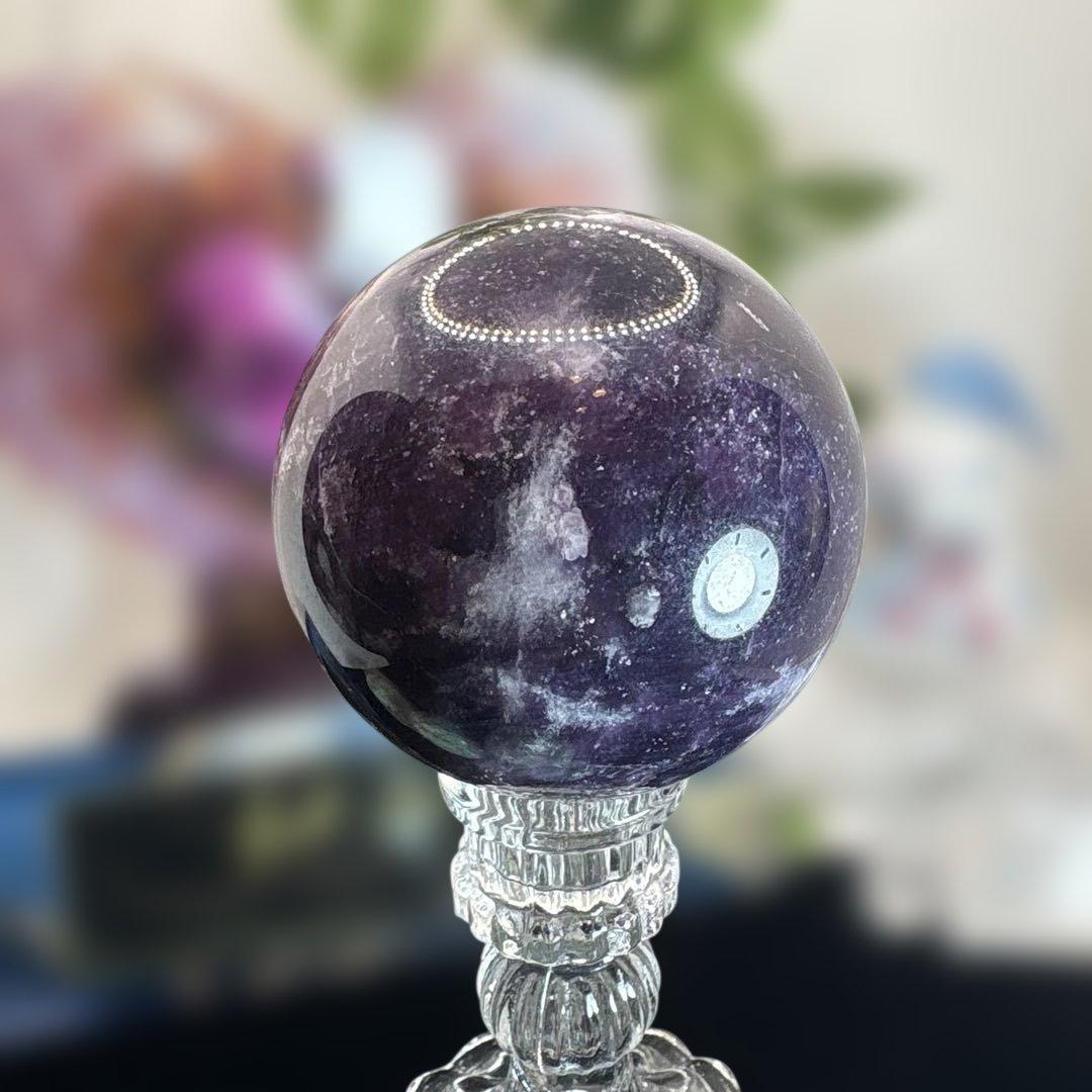 高品質 レピドライトシリカ共生スフィア♡BIGサイズ♡No.2536