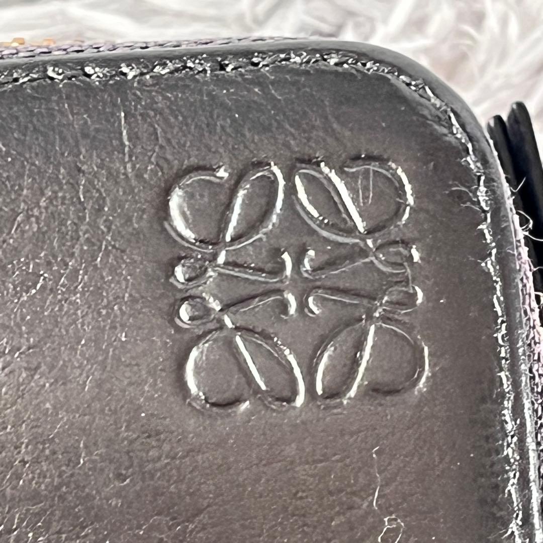 ロエベ　パズル　長財布　ラウンドファスナー　レザー　ブラック　メンズ