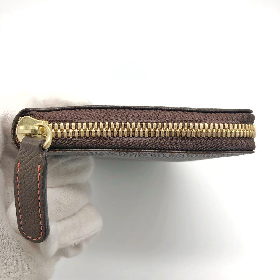 未使用✨長財布　ラウンドファスナー チョコ　オレンジ