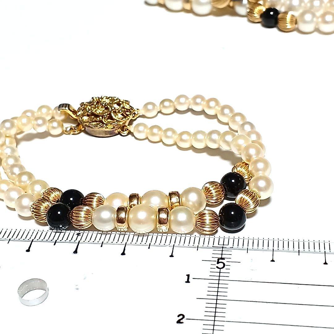 本真珠　アコヤ真珠　2連　ネックレスチョーカーブレスレット シルバー