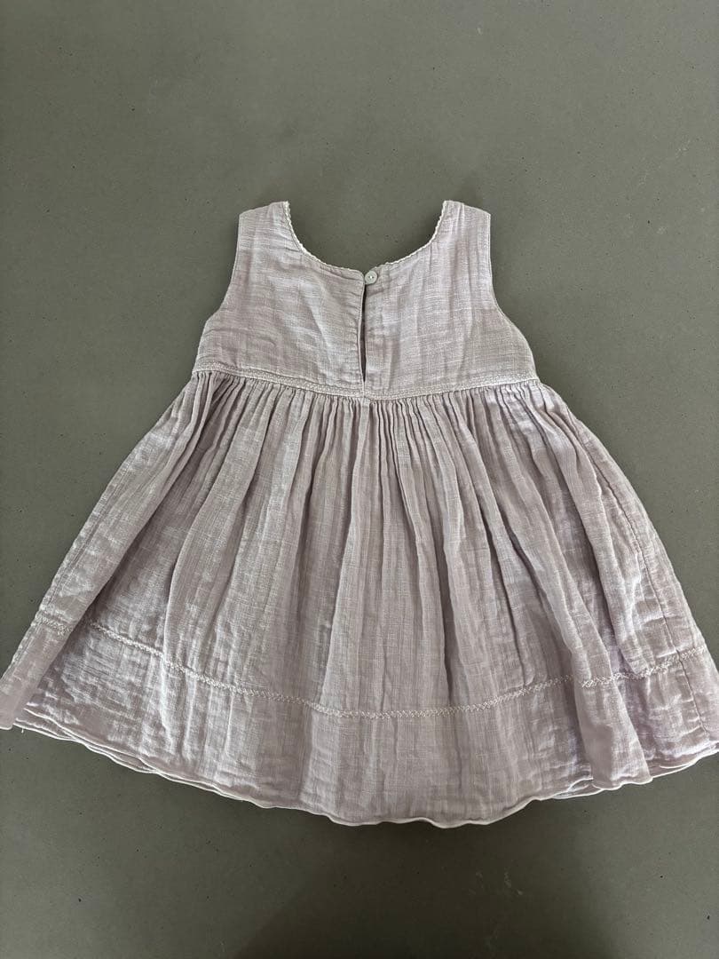 刺繍　ワンピース　パープル　ハンドメイド　handmade