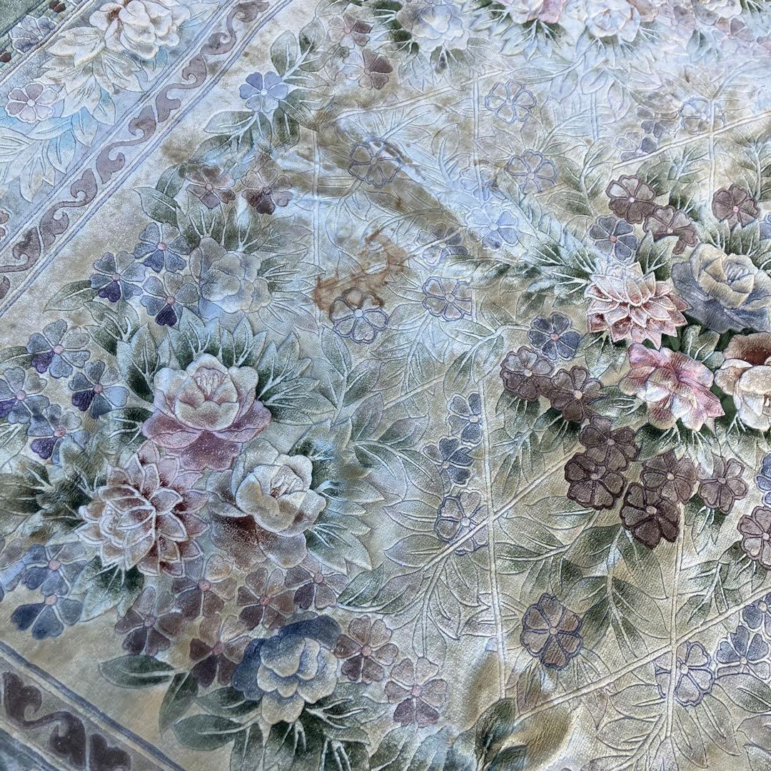 昭和レトロ アラベスク模様 花柄 ペルシャ絨毯 大型絨毯 カーペット ラグ