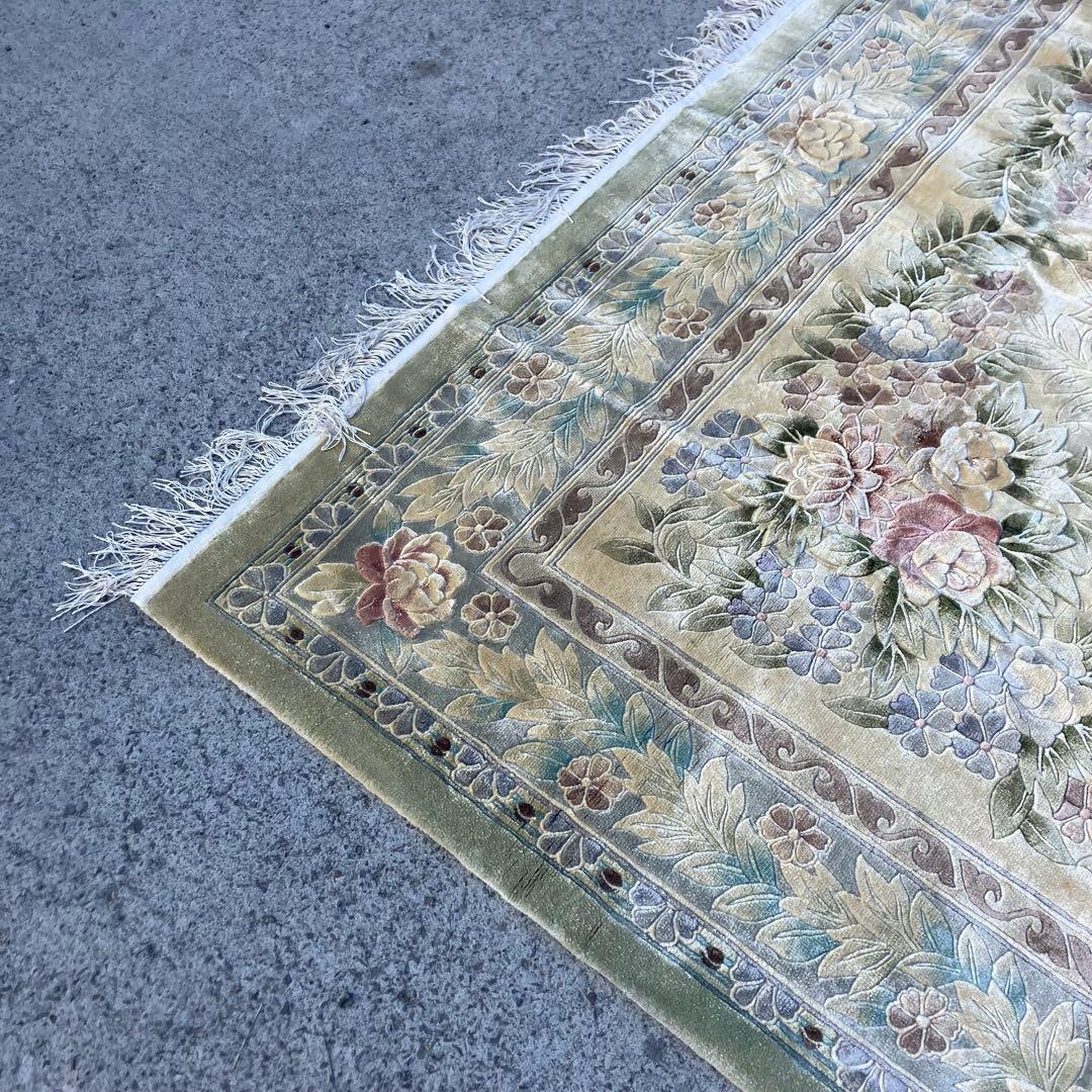 昭和レトロ アラベスク模様 花柄 ペルシャ絨毯 大型絨毯 カーペット ラグ