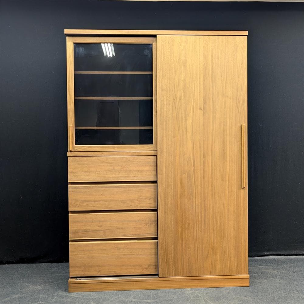 美品　カリモク　EU4670　食器棚　レンジボード　キャビネット　ソフトクローズ