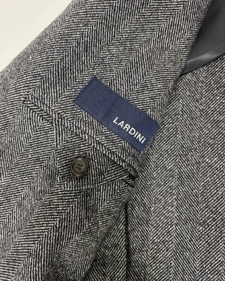 ◆LARDINI◆ラルディーニ◆チェスターコート/ヘリンボーン/グレー/48