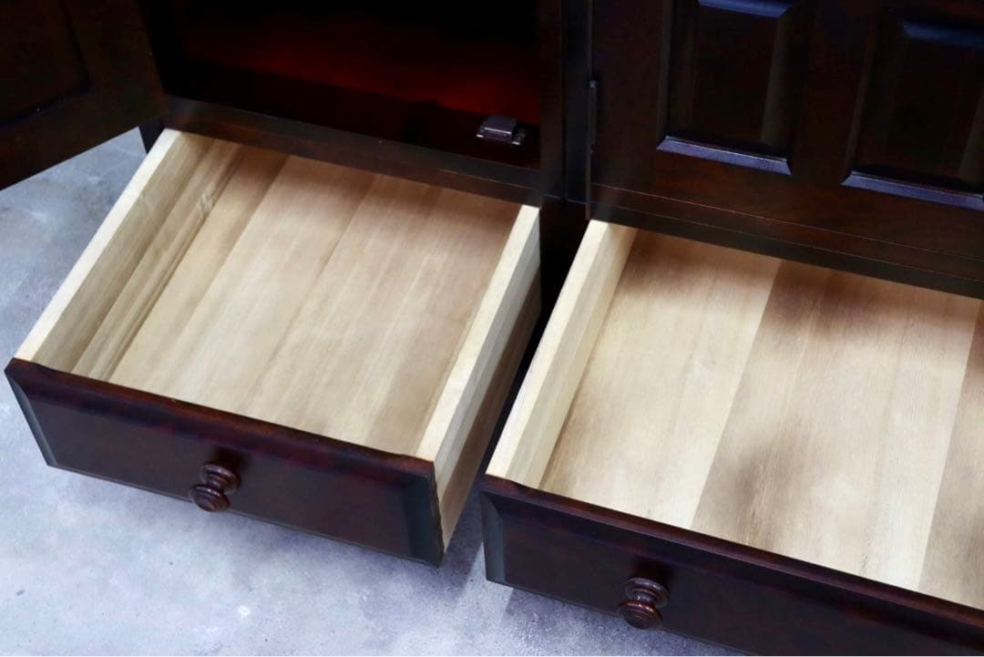 GMHH291○北海道民芸家具 ワードローブ クローゼット 洋服箪笥 飾り棚 樺