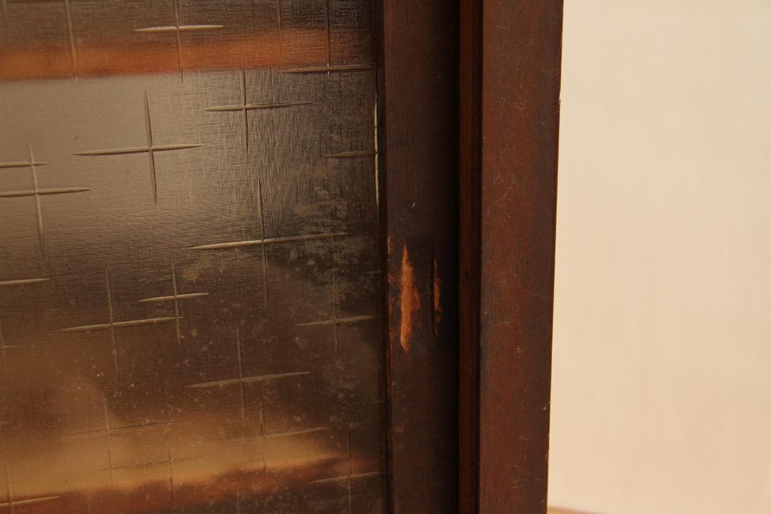 棚　両面引き戸　木製　アンティーク　古道具　古家具