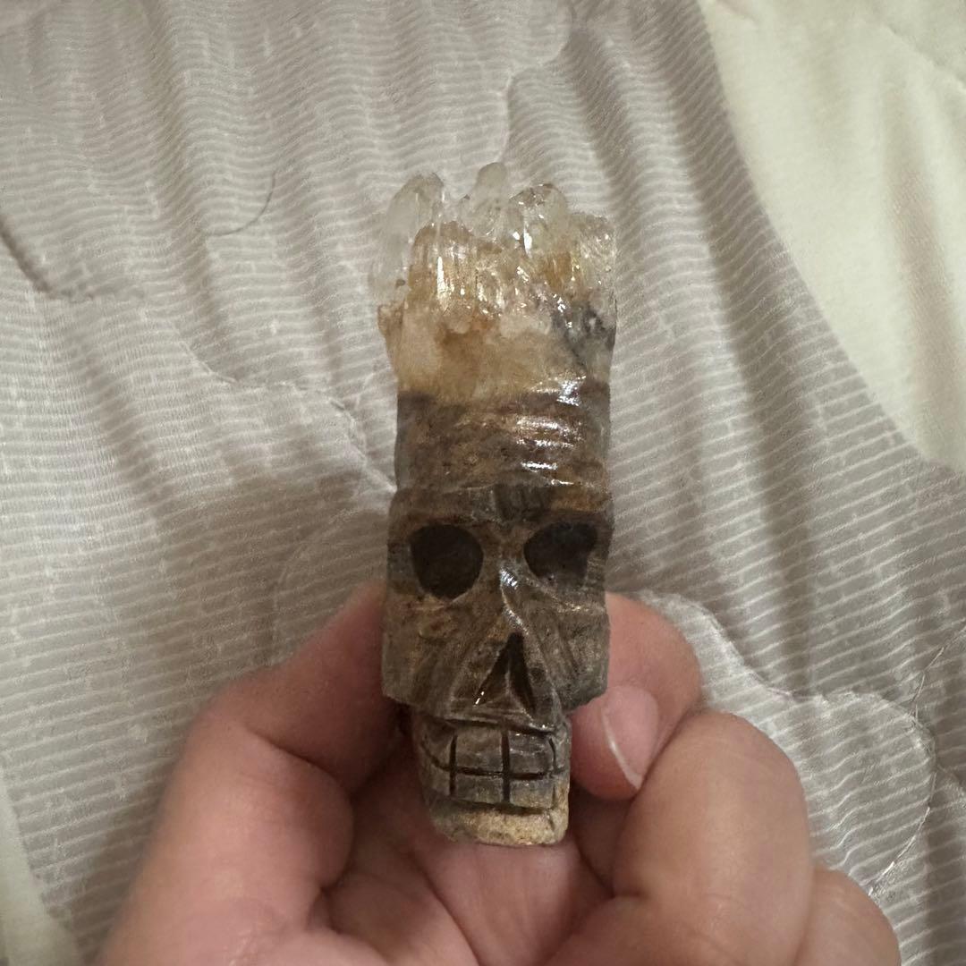 天然石　クリスタル　スカル