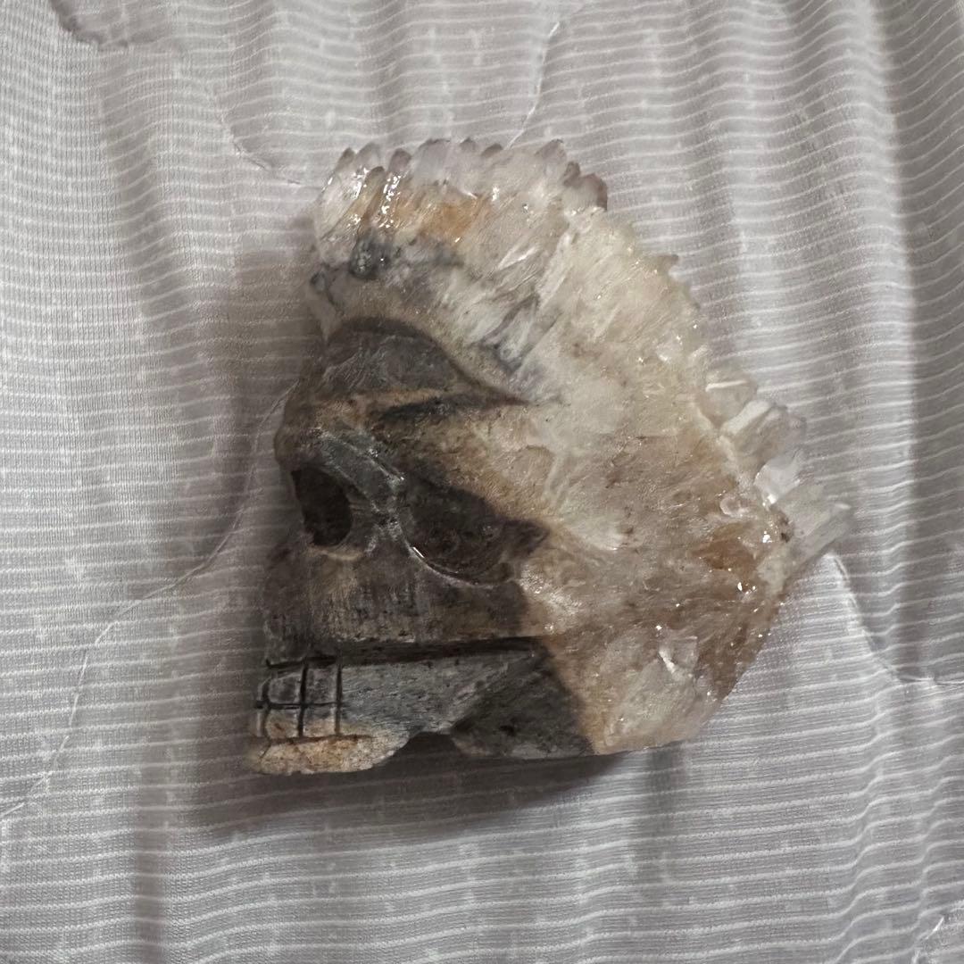 天然石　クリスタル　スカル