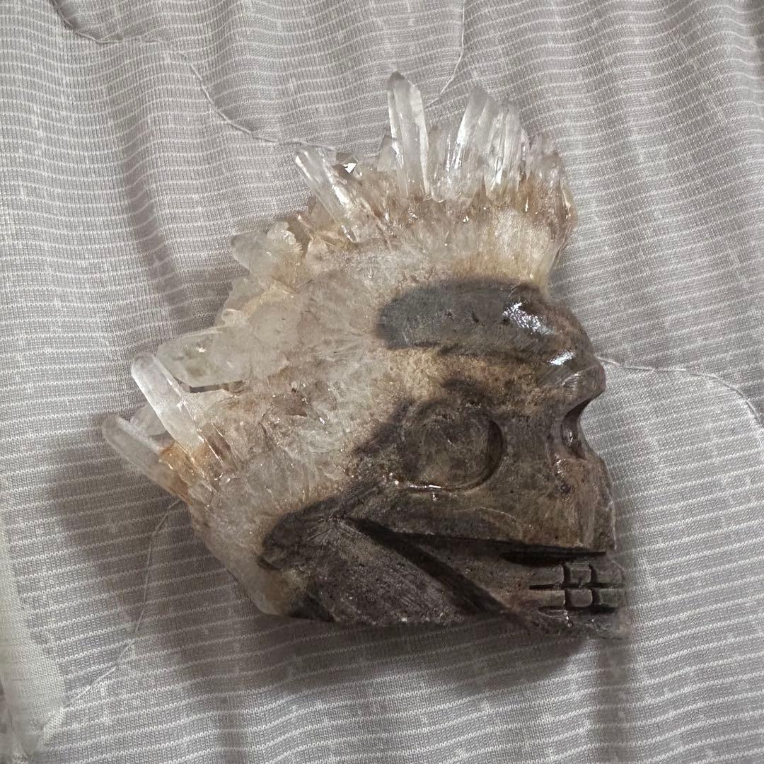 天然石　クリスタル　スカル