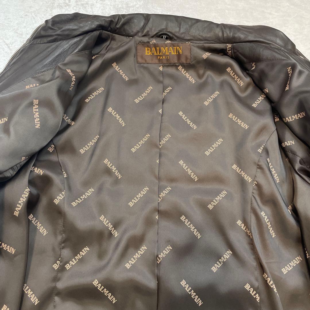 相談中ラムレザースタンドカラーロングコート Lサイズ ブラウン