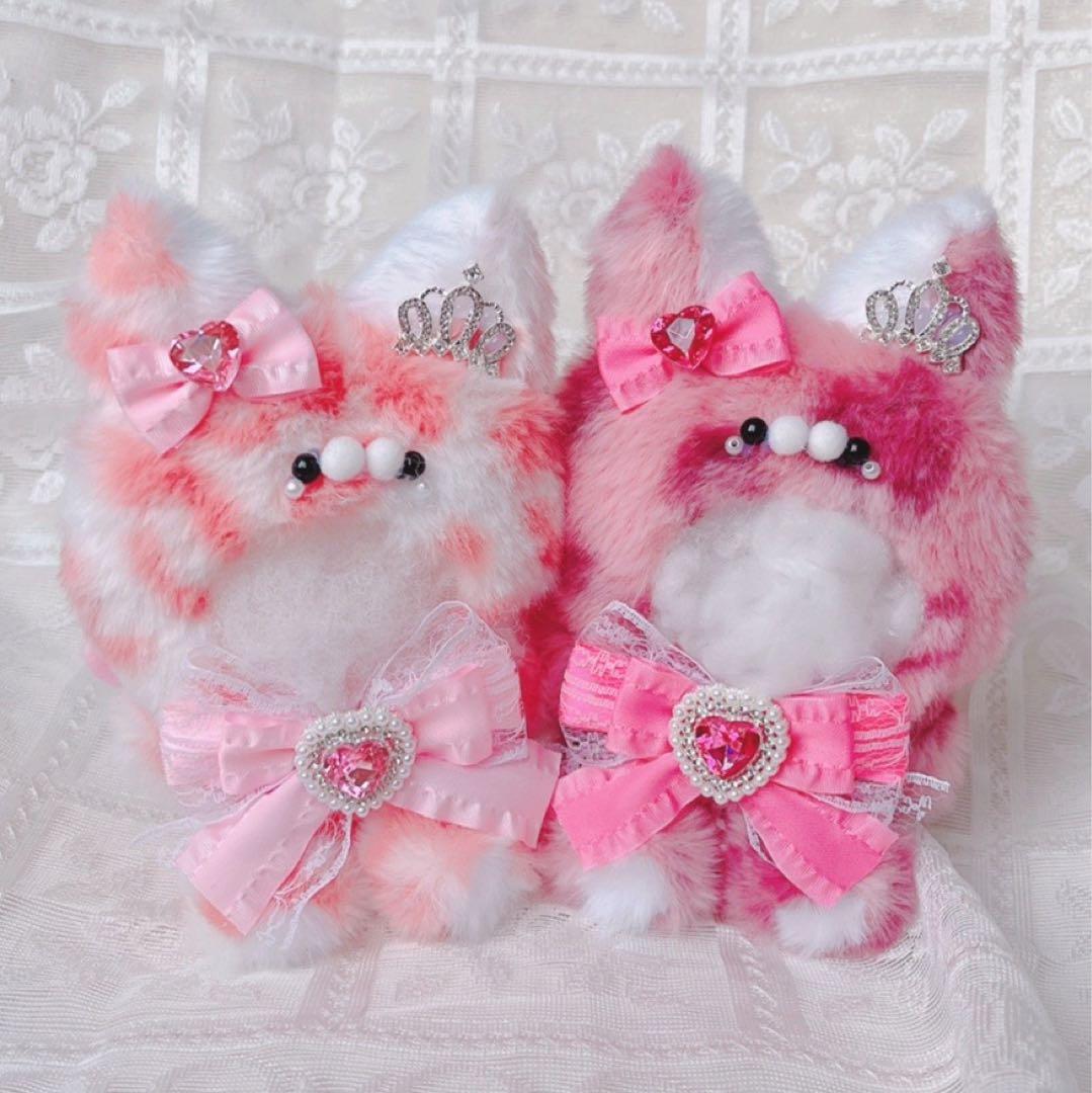 b165 ぬい服 12cm ちびぐるみ 着ぐるみ おすわり 顔付 ピンクセット