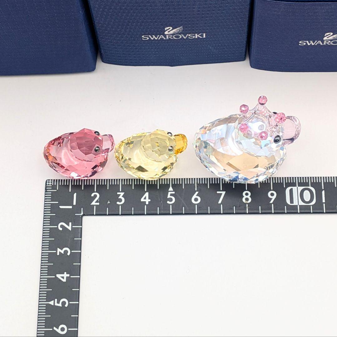 【S】 スワロフスキー あひる ダック クリスタル 置物 3個セット 箱付