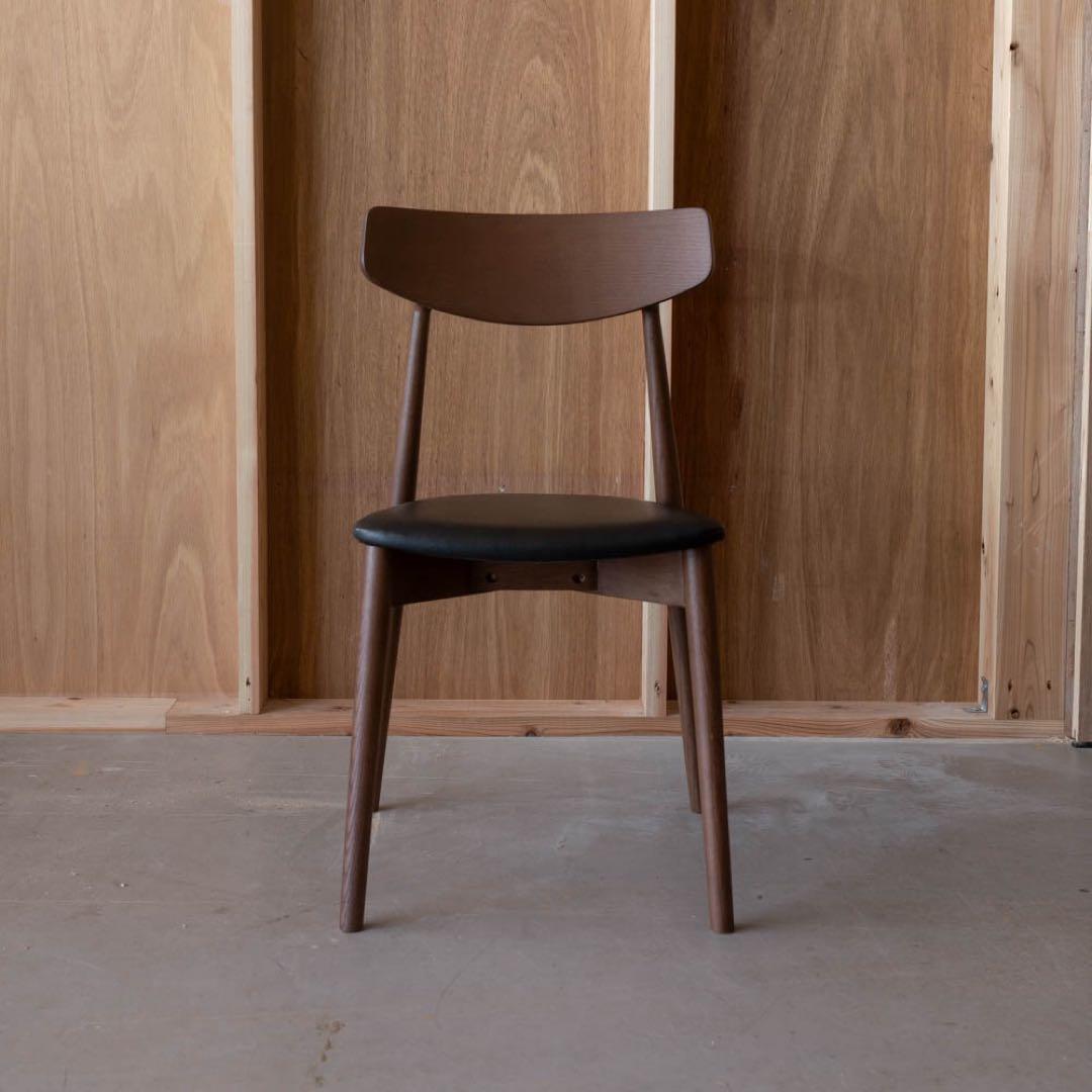 あおうみ　ブラウン木製ダイニングチェア　アッシュ材