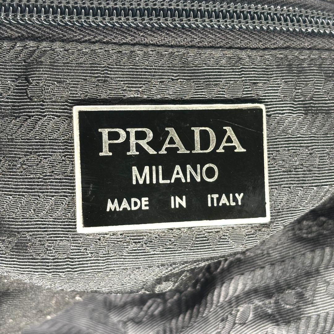 【美品】PRADA ブラック ボストンバッグ ナイロン トライアングルロゴ