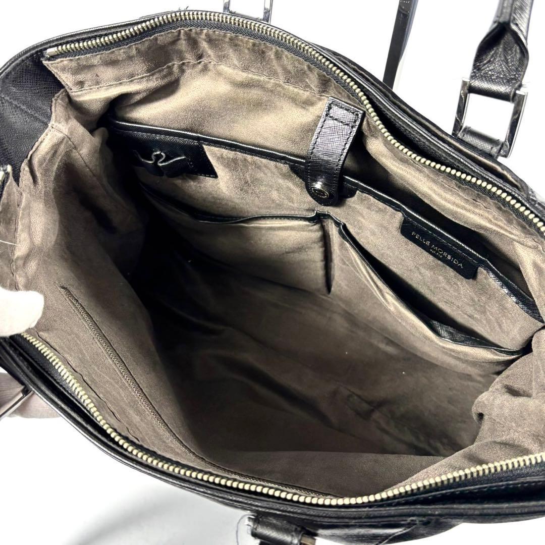 ✨美品✨ペッレモルビダトートバッグ 2Way キャピターノ レザー A4可 黒