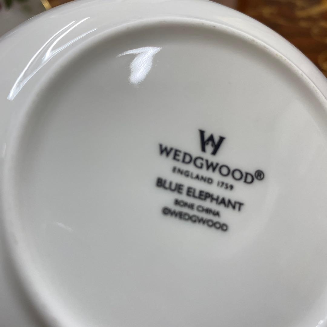 ウェッジウッド　ソーサー　豆皿　インディア　ブルーエレファント　ハンティング