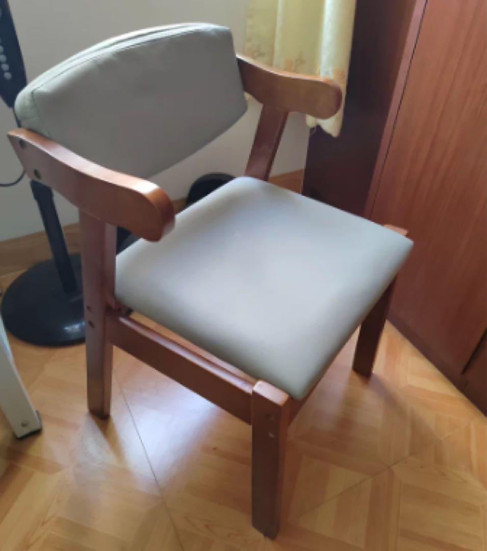 アームチェア 木製フレーム グレー