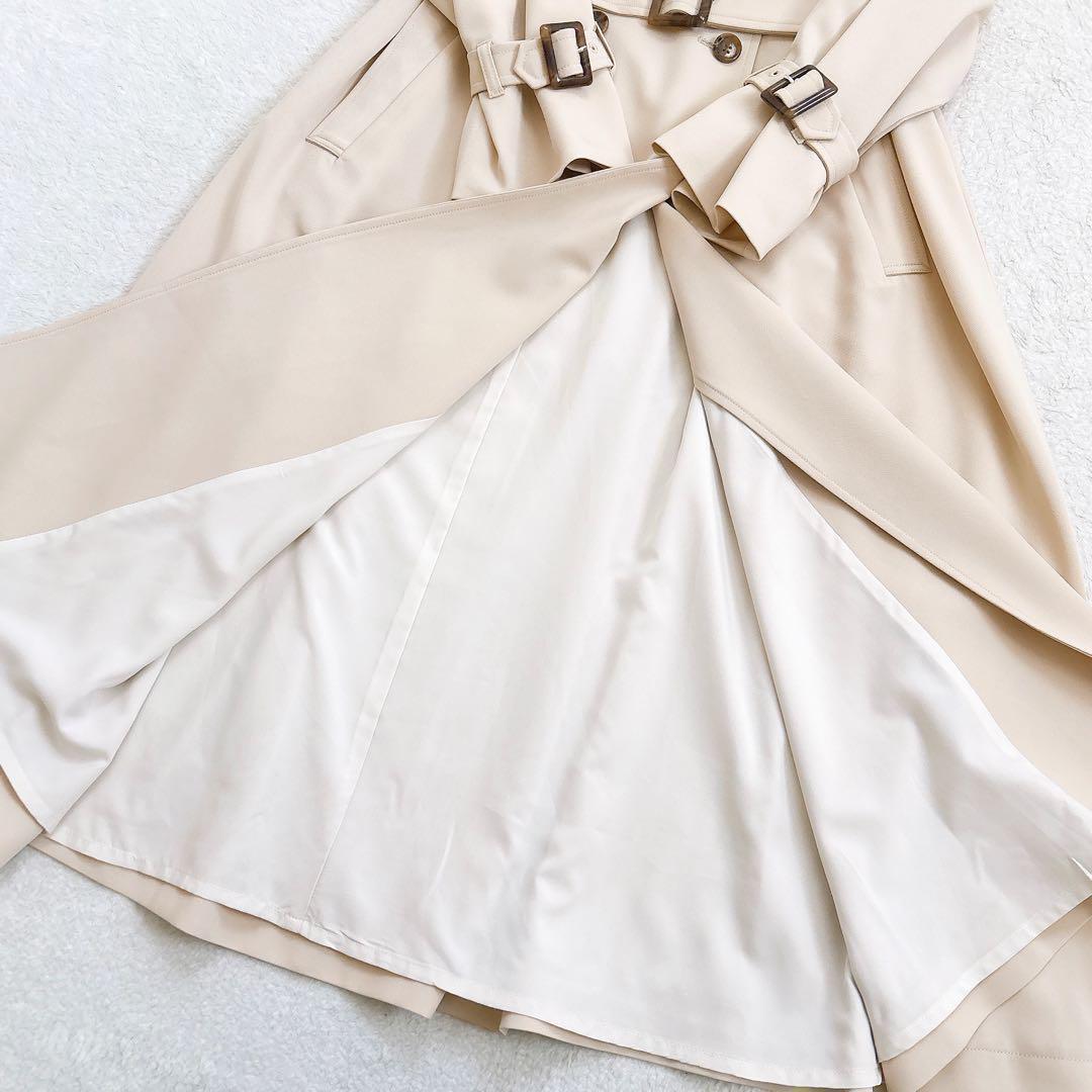 《新品》COHINA ダブルボタンフレアテロンチコート ベージュ レギュラー F