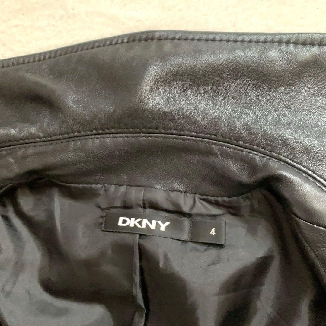 DKNY ダナキャラン　レザーライダースジャケット　 M ブラック　羊革