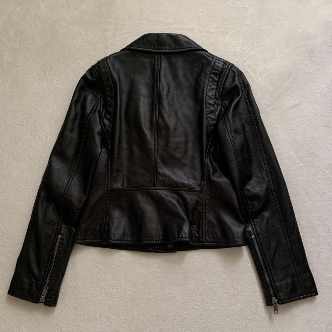 DKNY ダナキャラン　レザーライダースジャケット　 M ブラック　羊革