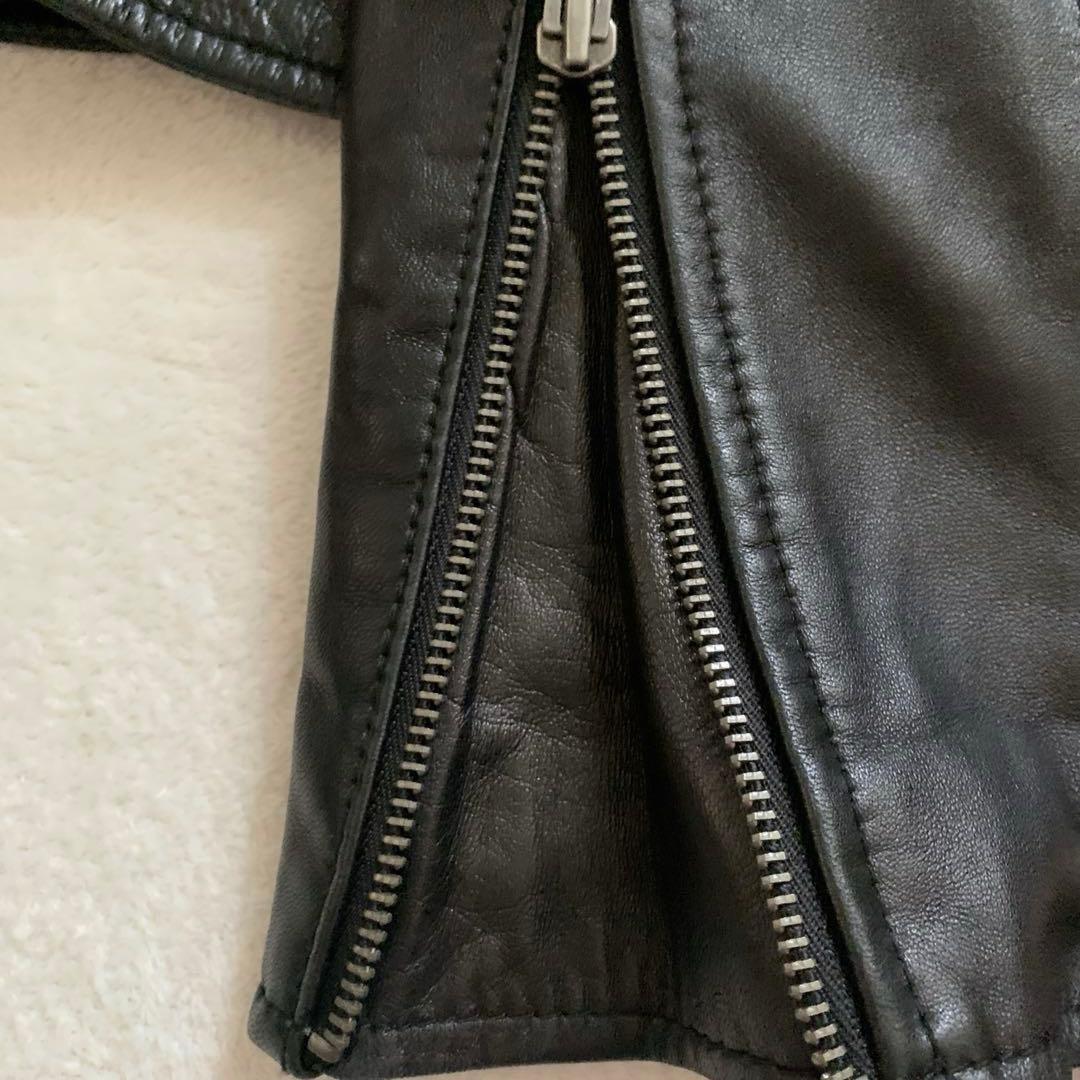 DKNY ダナキャラン　レザーライダースジャケット　 M ブラック　羊革