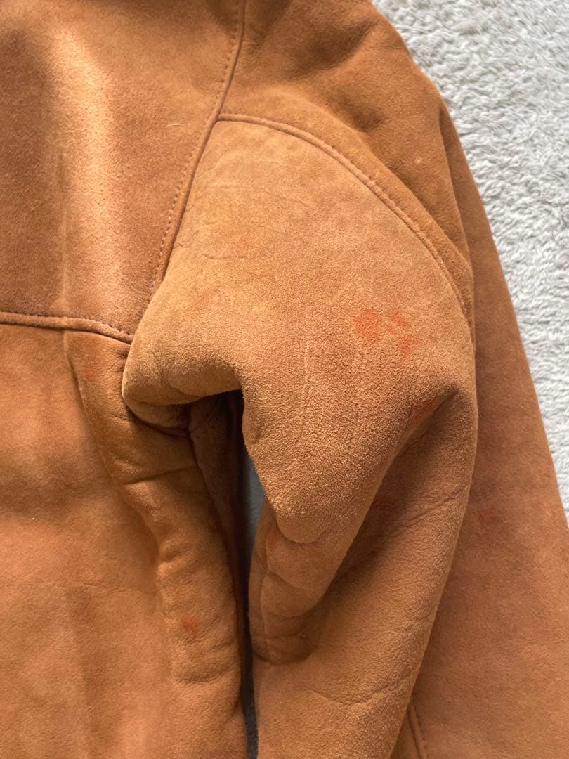 アクアスキュータムAquascutum ムートン コート 羊革 ラムレザー 茶