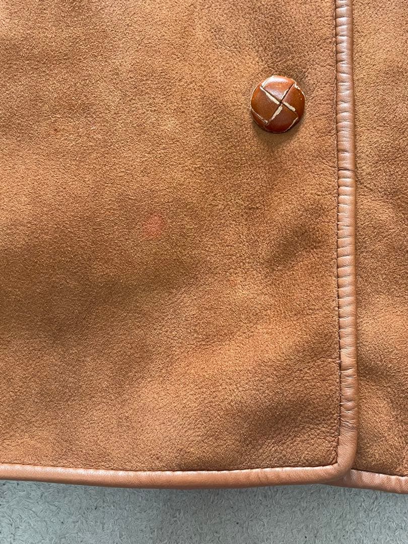 アクアスキュータムAquascutum ムートン コート 羊革 ラムレザー 茶