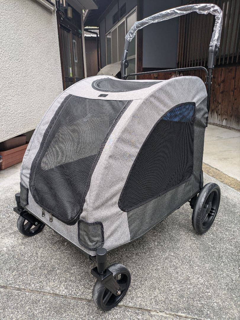 メッシュペットカート グレー