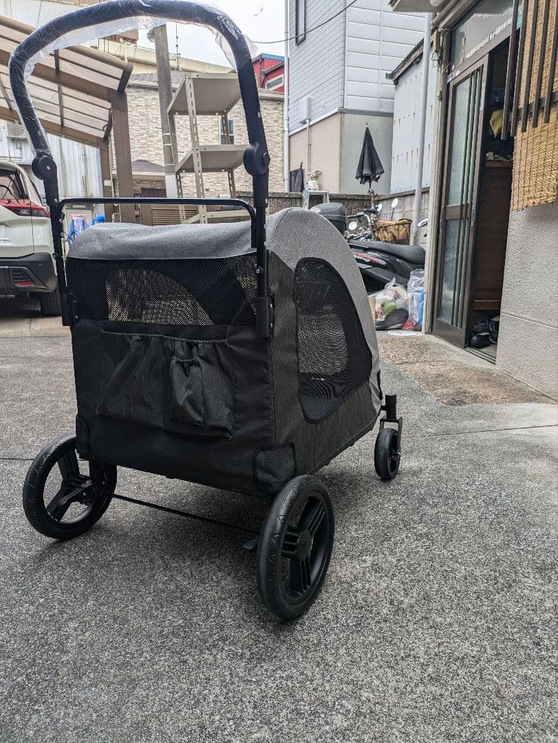 メッシュペットカート グレー