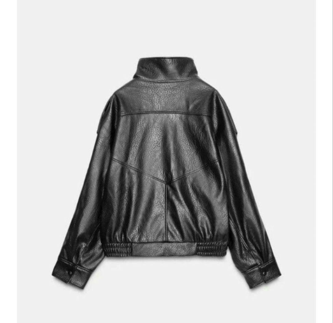 ZARA　フェイクレザージャケット L ブラック