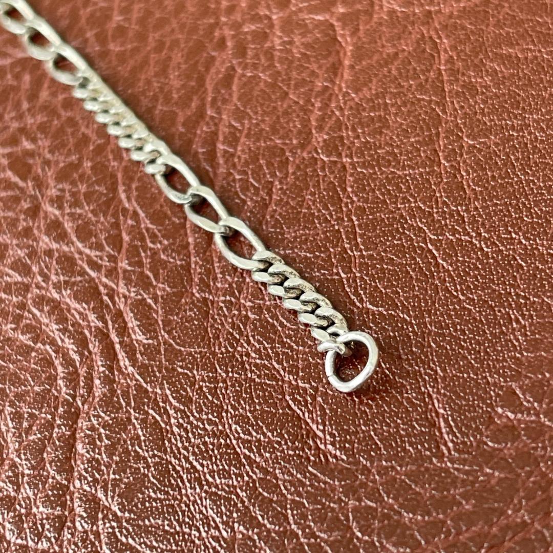 シルバー925 MEXICO フィガロチェーン ネックレス 約44cm 3mm