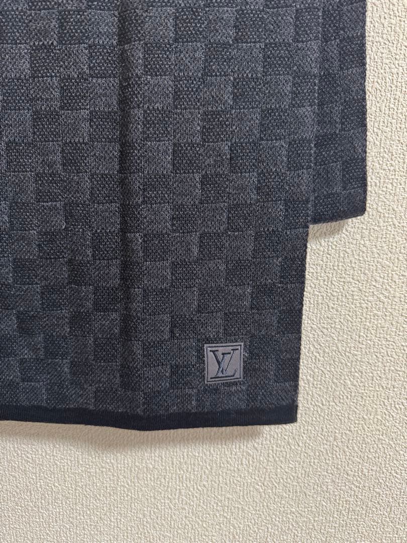 【美品】ルイヴィトン　ダミエ　マフラー　メンズ　正規品LOUIS VUITTON
