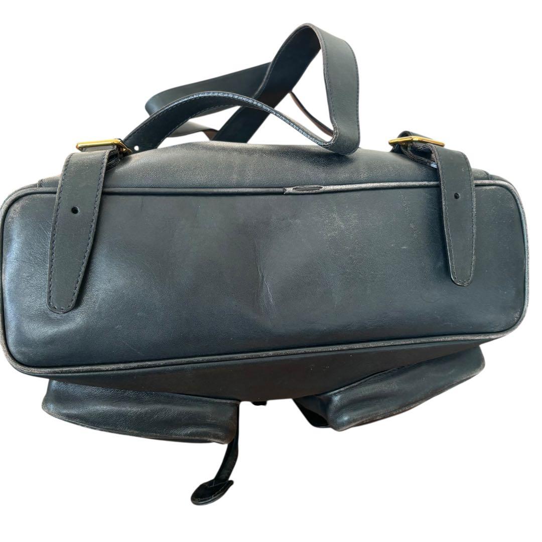 希少色オールドグッチバンブー巾着リュック緑ターンロック本革ヴィンテージデイパック