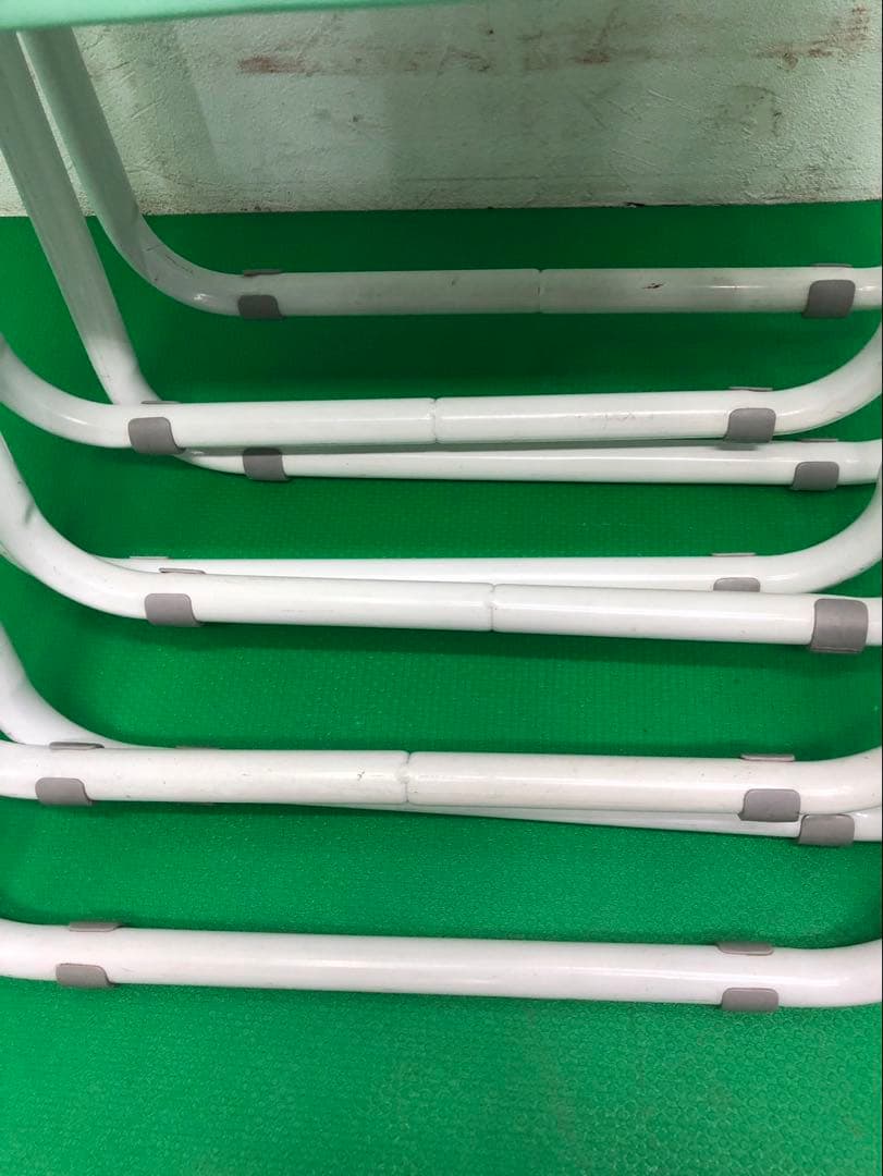 ☆引き取り限定販売☆折りたたみ椅子　4脚セット　ミント