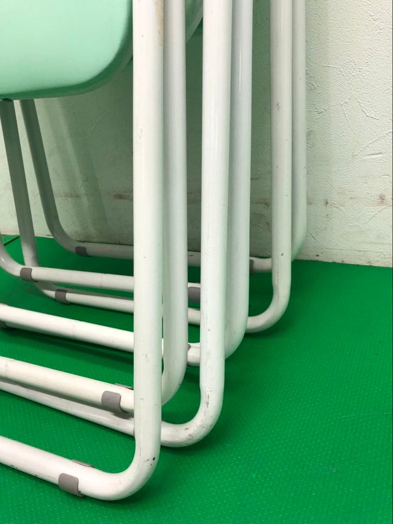 ☆引き取り限定販売☆折りたたみ椅子　4脚セット　ミント