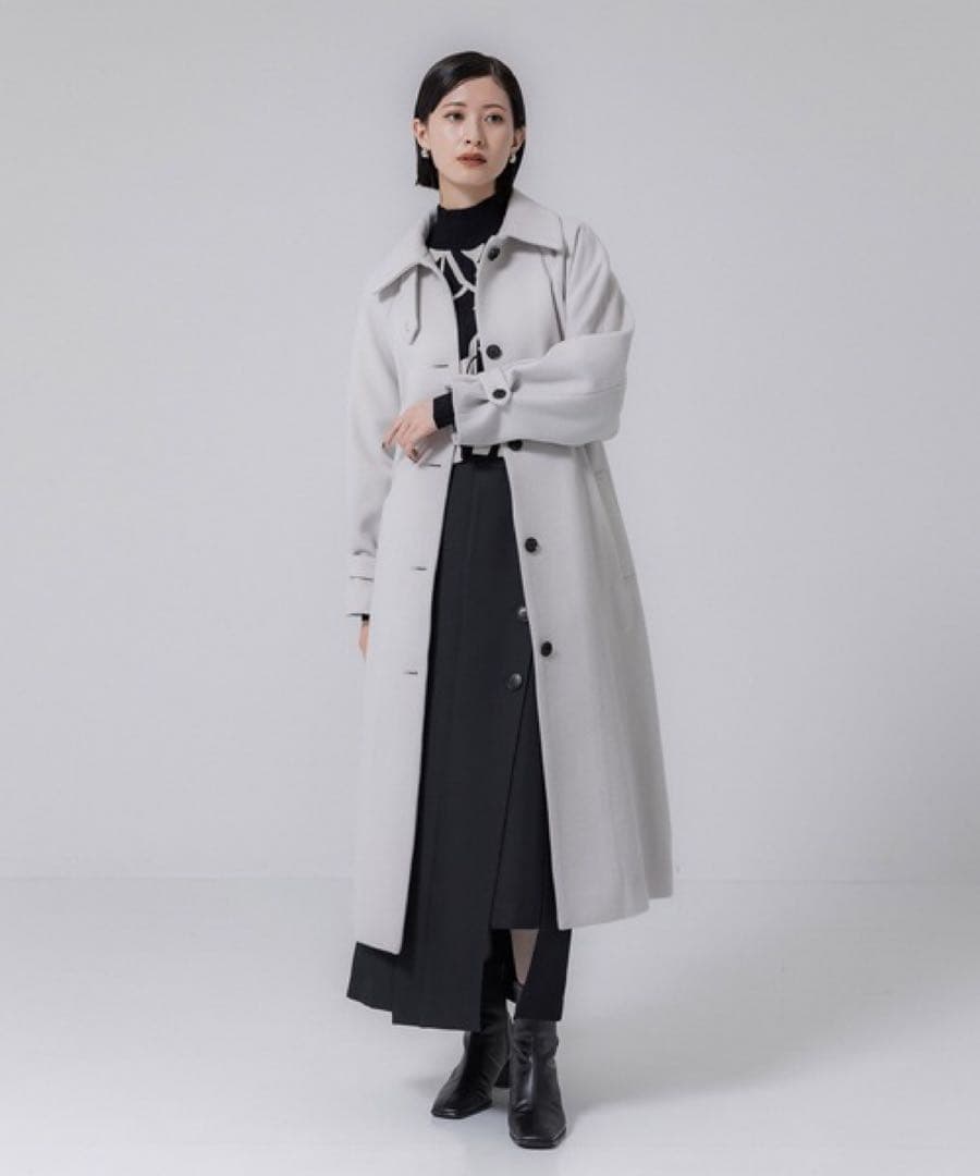 united tokyo 2wayステンカラーコート　ロング　ブラック　サイズ2