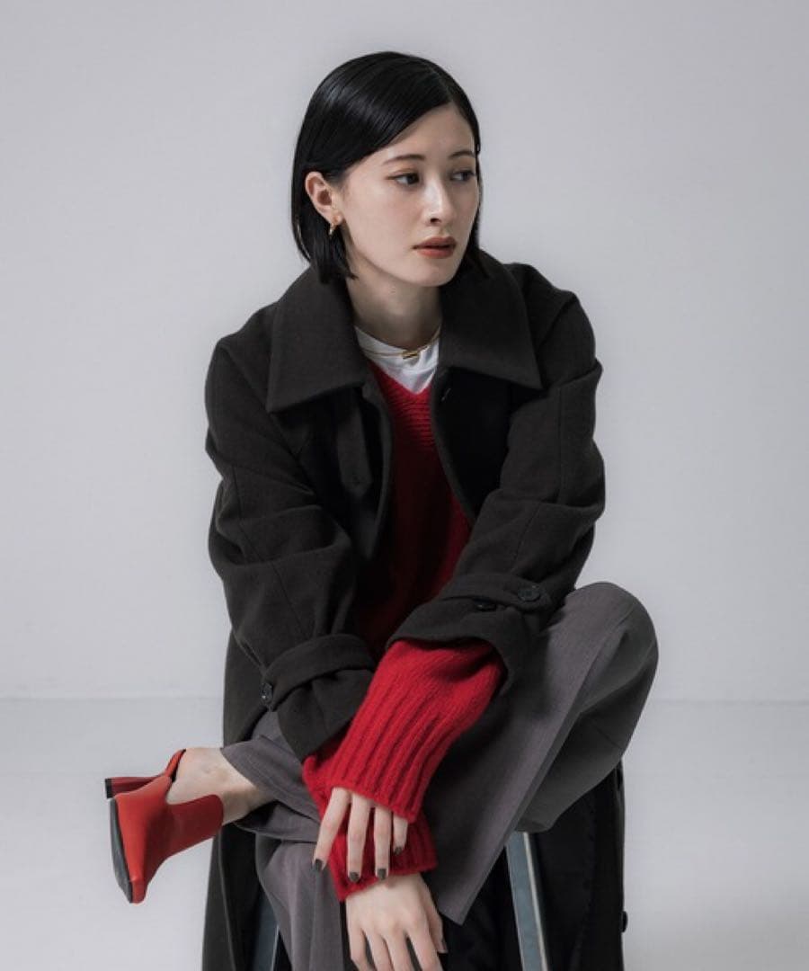 united tokyo 2wayステンカラーコート　ロング　ブラック　サイズ2