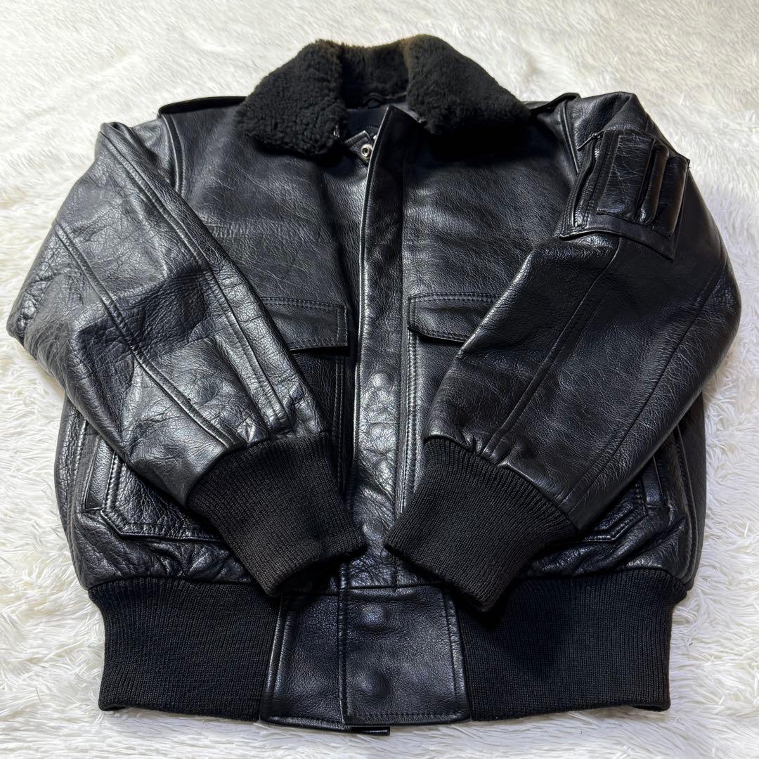 【90s】G-1 フライトレザージャケット M 襟ボア・ライナー付き完品！