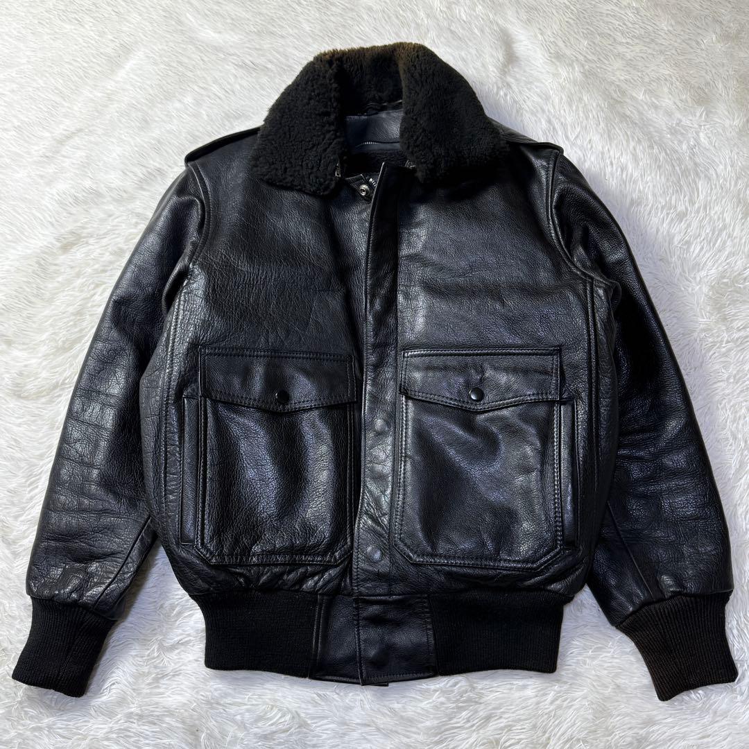 【90s】G-1 フライトレザージャケット M 襟ボア・ライナー付き完品！